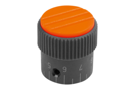 Pokrętło Radełkowane termoplast ciemnoszary RAL 7021 (06100-32061) - Norelem