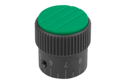 Pokrętło Radełkowane termoplast ciemnoszary RAL 7021 (06100-33082) - Norelem