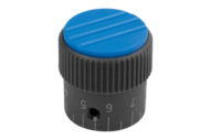 Pokrętło Radełkowane termoplast ciemnoszary RAL 7021 (06100-33083) - Norelem