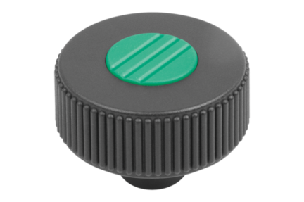 Kółko Radełkowane termoplast ciemnoszary RAL 7021 (06266-21082) - Norelem