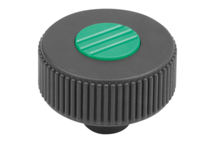 Kółko Radełkowane termoplast ciemnoszary RAL 7021 (06267-21082) - Norelem