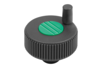 Kółko Radełkowane z rękojeścią termoplast ciemnoszary RAL 7021 (06268-13082) - Norelem