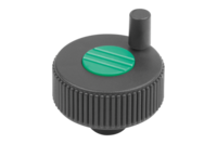 Kółko Radełkowane z rękojeścią termoplast ciemnoszary RAL 7021 (06268-23082) - Norelem