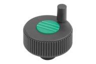 Kółko Radełkowane z rękojeścią termoplast ciemnoszary RAL 7021 (06268-23082) - Norelem