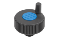 Kółko Radełkowane z rękojeścią termoplast ciemnoszary RAL 7021 (06268-21063) - Norelem