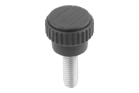 Pokrętło Radełkowane termoplast ciemnoszary RAL 7021 (06094-0004X15) - Norelem