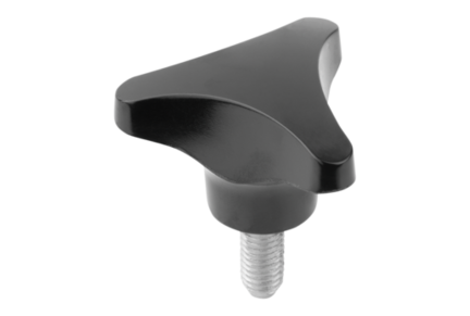 Pokrętło Trójkątne z wysoka obsada duroplast czarny (06702-14008X20) - Norelem