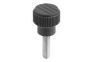 Pokrętło Radełkowane termoplast ciemnoszary RAL 7021 (06092-0105X20) - Norelem