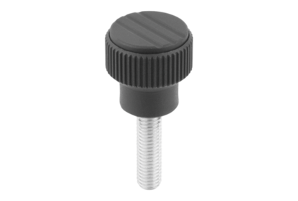 Pokrętło Radełkowane termoplast ciemnoszary RAL 7021 (06092-1A2X20) - Norelem
