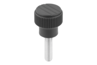 Pokrętło Radełkowane termoplast ciemnoszary RAL 7021 (06092-310X40) - Norelem