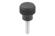 Pokrętło Radełkowane termoplast ciemnoszary RAL 7021 (06092-105X12) - Norelem