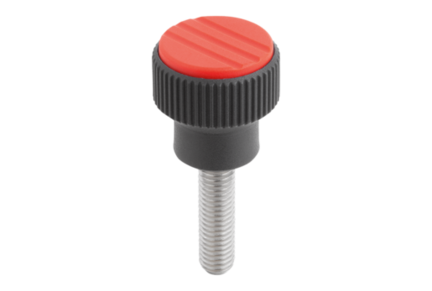 Pokrętło Radełkowane termoplast ciemnoszary RAL 7021 (06092-01A16X20) - Norelem
