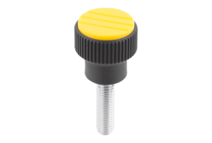 Pokrętło Radełkowane termoplast ciemnoszary RAL 7021 (06092-2A37X20) - Norelem