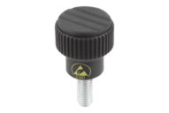Pokrętło Radełkowane antystatyczny termoplast czarny RAL 9011 (06092-1110624X15) - Norelem