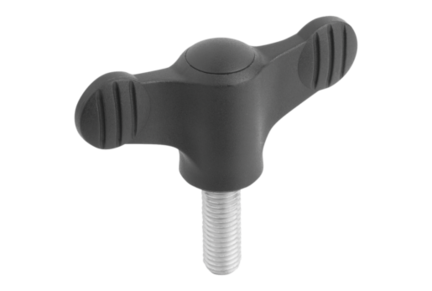 Pokrętło Motylkowe termoplast ciemnoszary RAL 7021 (06652-2A3X20) - Norelem