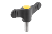 Pokrętło Motylkowe termoplast ciemnoszary RAL 7021 (06652-02107X30) - Norelem