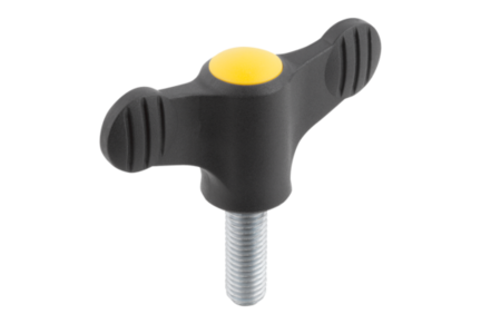 Pokrętło Motylkowe termoplast ciemnoszary RAL 7021 (06652-2A37X40) - Norelem