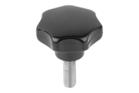 Pokrętło Gwiaździste duroplast czarny wypolerowane na wysoki połysk (06209-44008X50) - Norelem