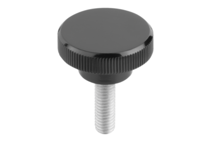 Pokrętło Radełkowane duroplast czarny (06097-302206X20) - Norelem