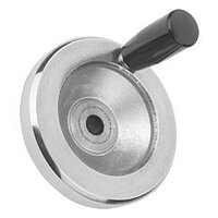 Koło Ręczne otwór pasowany z rowkiem aluminium (06275-5200X20) - Norelem