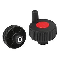 Kółko Radełkowane z rękojeścią termoplast ciemnoszary RAL 7021 (06268-22CM7) - Norelem