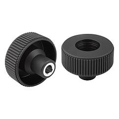 Kółko Radełkowane termoplast ciemnoszary RAL 7021 (06266-33CO) - Norelem
