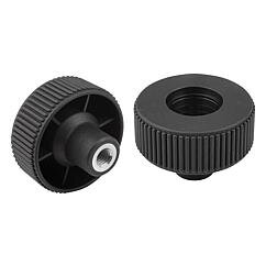 Kółko Radełkowane termoplast ciemnoszary RAL 7021 (06266-11A2) - Norelem