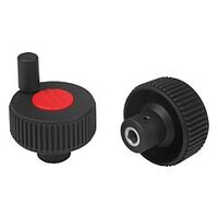 Kółko Radełkowane z rękojeścią termoplast ciemnoszary RAL 7021 (06268-12065) - Norelem