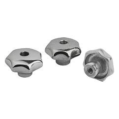 Pokrętło Gwiaździste aluminium z bębnowaniem (06192-48016) - Norelem