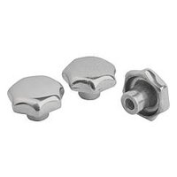 Pokrętło Gwiaździste aluminium z bębnowaniem (06192-35010) - Norelem