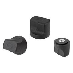 Nakretka Radelkowana termoplast ciemnoszary RAL 7021 (06666-2004) - Norelem