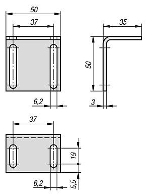 Adapter Kątowy do zatrzasku kulowego stal ocynkowany (03075-10-9503550) - Norelem