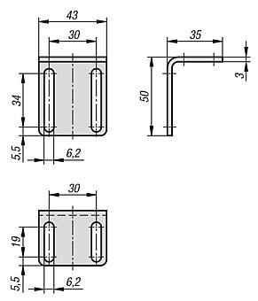 Adapter Kątowy do zamknięcia magnetycznego stal ocynkowany (03075-11-9503543) - Norelem