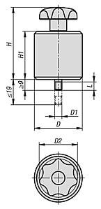 Ogranicznik Zaciskowy nastawny aluminium anodyzowany w kolorze naturalnym (03081-064040) - Norelem