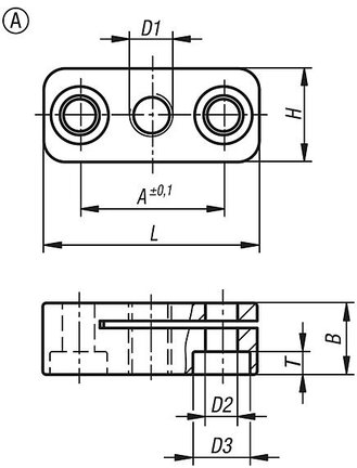 Element Ustalający aluminium czarny (03099-320) - Norelem