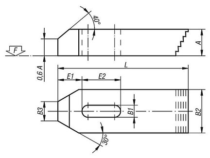 Łapa Dociskowa ze stopniowaniem aluminium (04070-220) - Norelem
