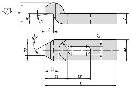 Łapa Dociskowa odgięty aluminium (04090-216) - Norelem