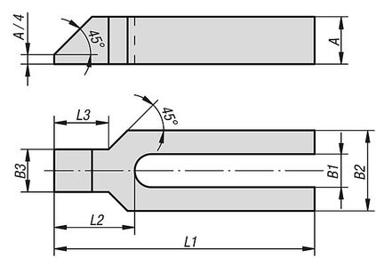 Łapa Dociskowa rozwidlony aluminium (04130-2121) - Norelem