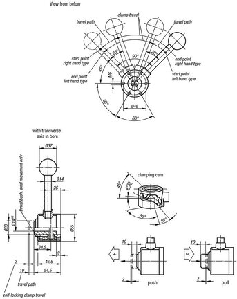 Mechanizm Mocujący „Actima” z osią poprzeczną stal (04410-15) - Norelem
