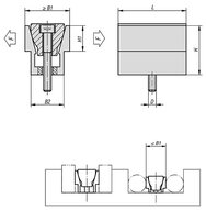 Rozpieracz Klinowy aluminium anodowany (04522-04) - Norelem