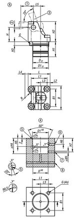 Docisk hydrauliczny z dźwignią obrotową (04624-20-201304) - Norelem