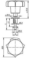Zamknięcie obrotowe 1/4 z pokrętłem gwiaździstym stal ocynkowany (05592-50-413115) - Norelem