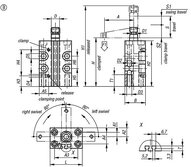 Docisk Odchylny pneumatyczny aluminium czarny anodowany (05610-2201) - Norelem