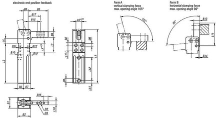 Dociskacz Kompaktowy z czujnikiem polozenia krancowego aluminium (05650-1000121) - Norelem
