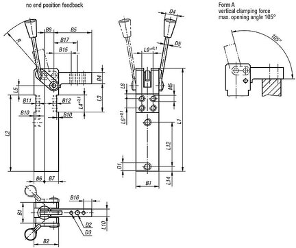 Dociskacz Kompaktowy 1418 aluminium (05652-084111) - Norelem