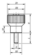 Pokrętło Radełkowane termoplast ciemnoszary RAL 7021 (06092-03101X20) - Norelem