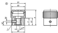 Pokrętło Radełkowane termoplast ciemnoszary RAL 7021 (06100-13085) - Norelem
