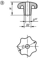 Pokrętło Gwiaździste aluminium polerowany (06192-240082) - Norelem