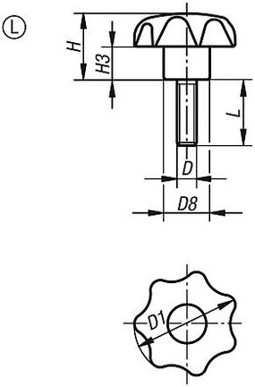 Pokrętło Gwiaździste antystatyczny termoplast czarny RAL 9011 (06220-11408124X25) - Norelem