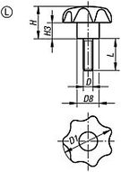 Pokrętło Gwiaździste termoplast czarny (06220-4A2X30) - Norelem